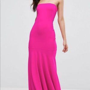 Hot pink mermaid fishtail dress